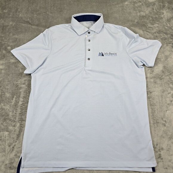 Greyson Men's Blue Striped Golf Polo Shirt Size L - Picture 1 of 11